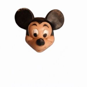 Vintage 1970s Walt Disney Mickey Mouse Rubber Pencil Topper Collectible Toy